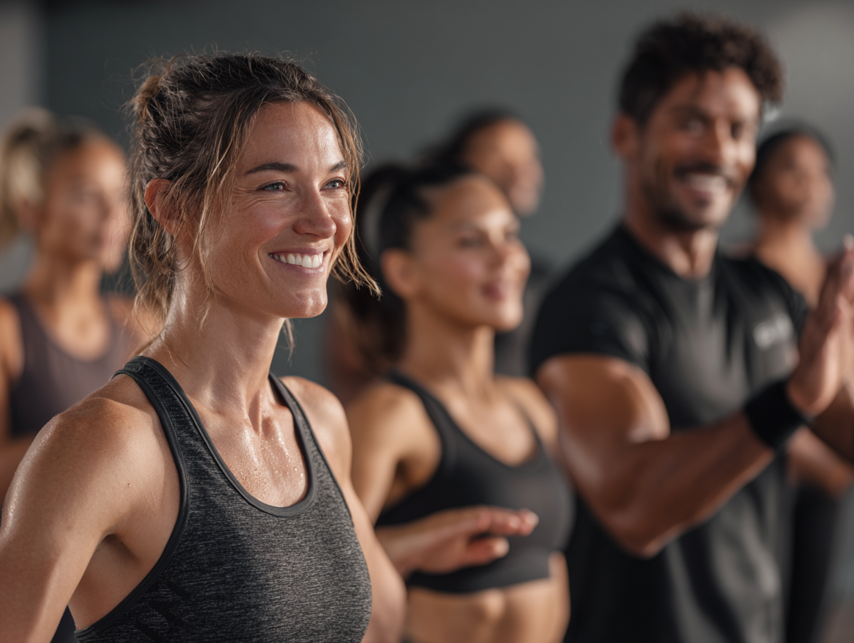 Група людей різного віку виконують функціональні вправи